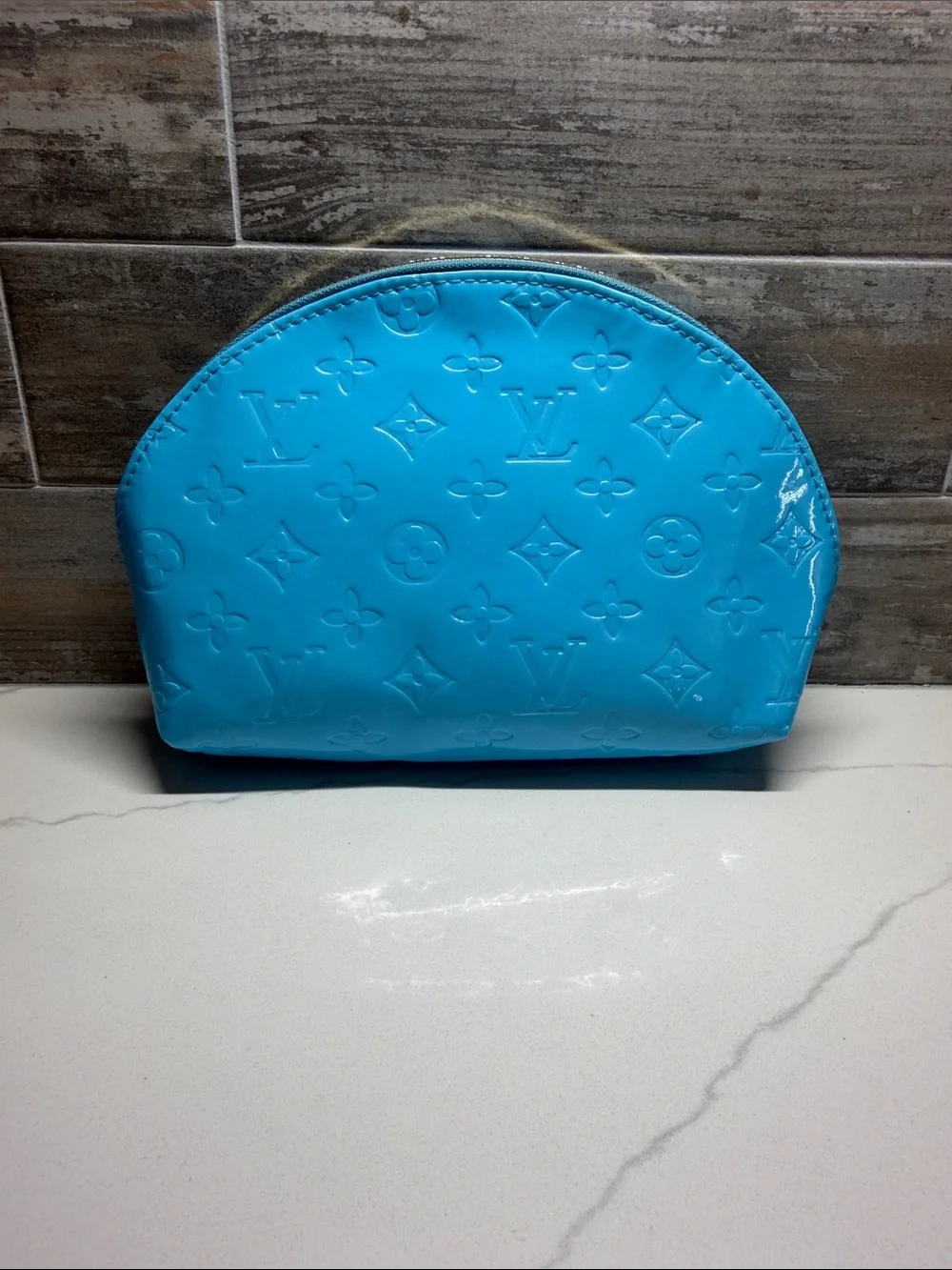 Louis Vuitton Turquoise Vernis Monogram Cosmetic Pouch Set of 4
